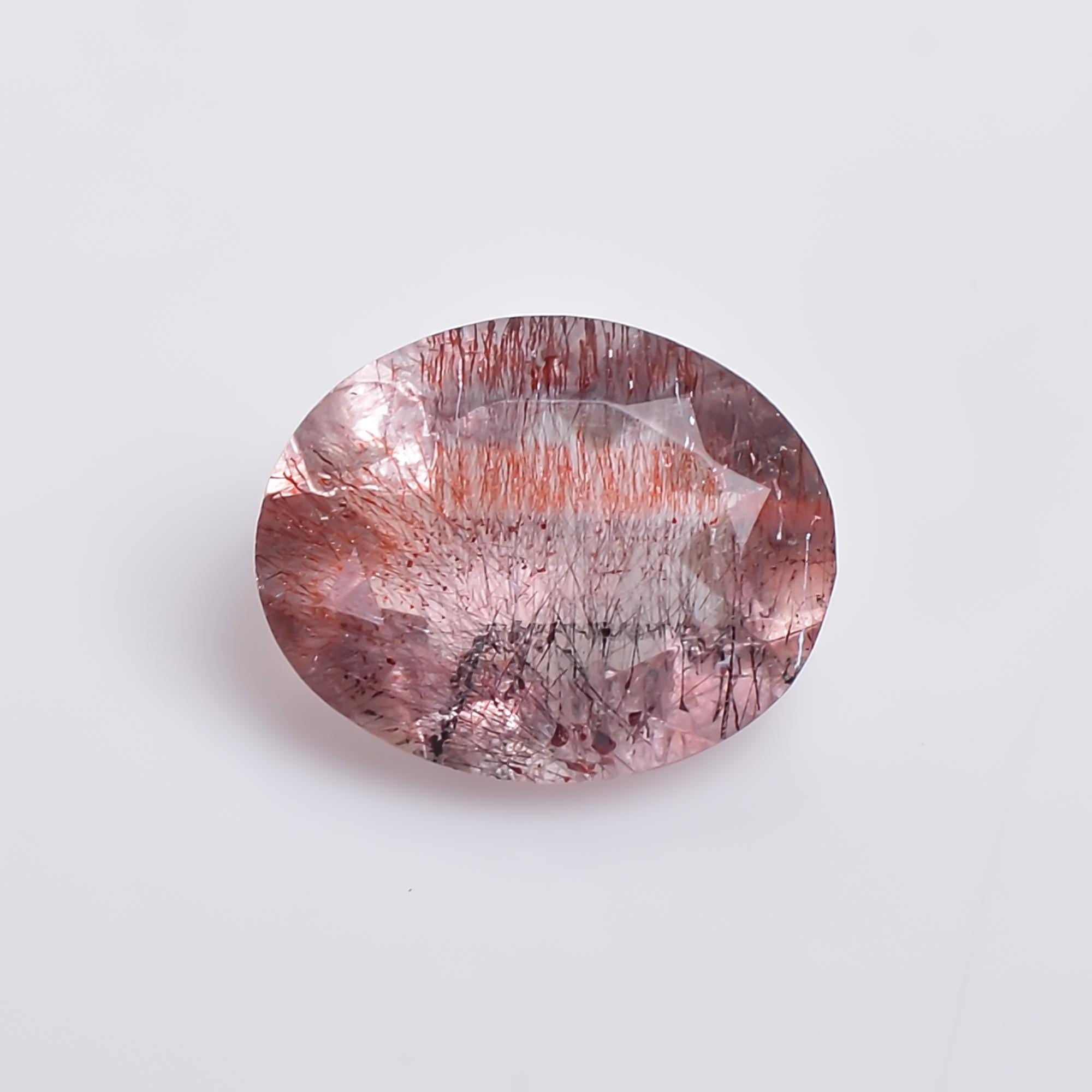 natural elestial quartz oval shape cut stone loose gemstone